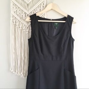 J. Crew Suiting Black Wool Tank Dress with Pockets